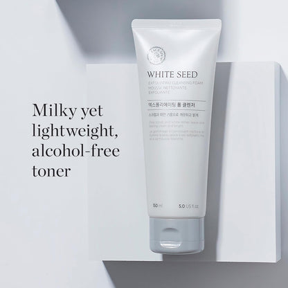 The Face Shop White Seed Exfoliating Cleansing Foam 150 mL | Brightening Micro - Scrub Face Wash for Deep Clean & Radiance - T.E.R