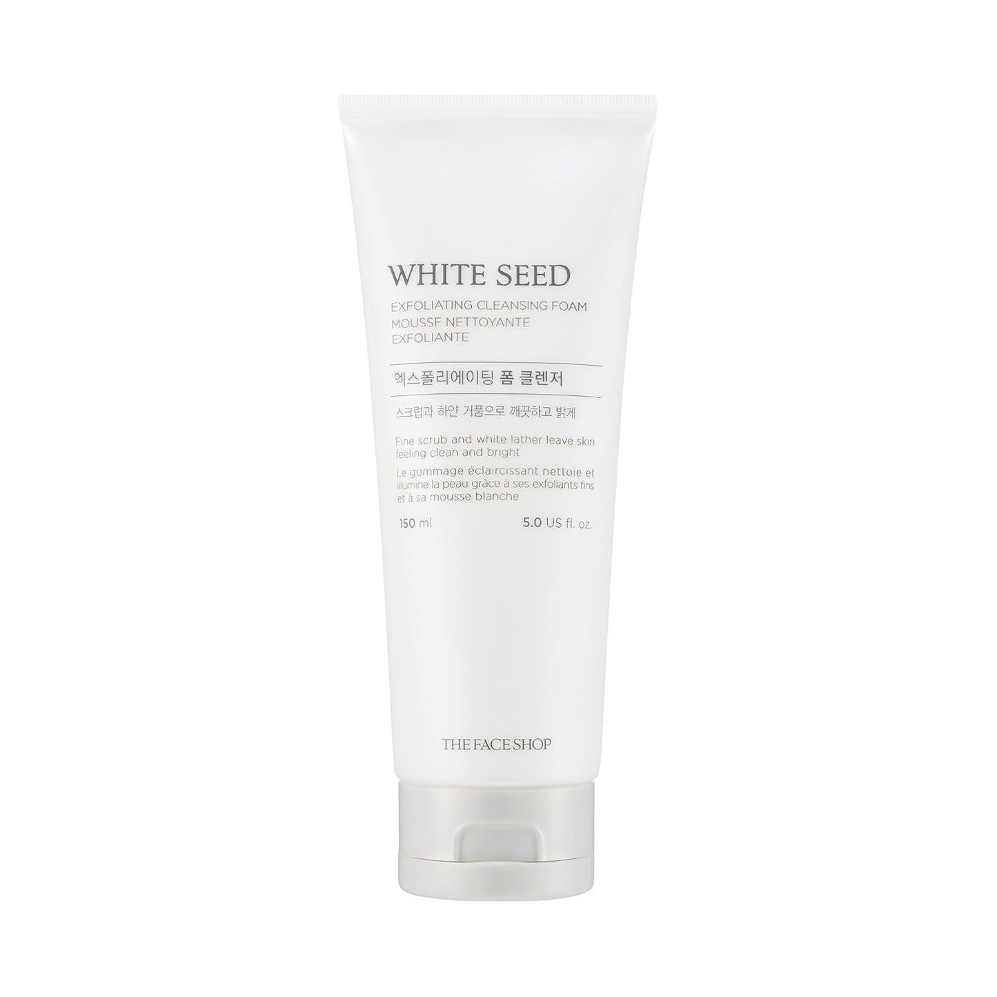 The Face Shop White Seed Exfoliating Cleansing Foam 150 mL | Brightening Micro - Scrub Face Wash for Deep Clean & Radiance - T.E.R