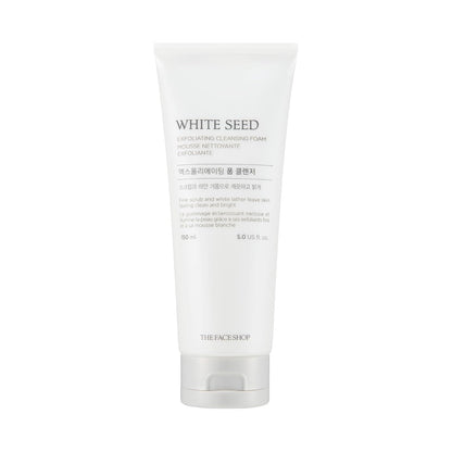 The Face Shop White Seed Exfoliating Cleansing Foam 150 mL | Brightening Micro - Scrub Face Wash for Deep Clean & Radiance - T.E.R