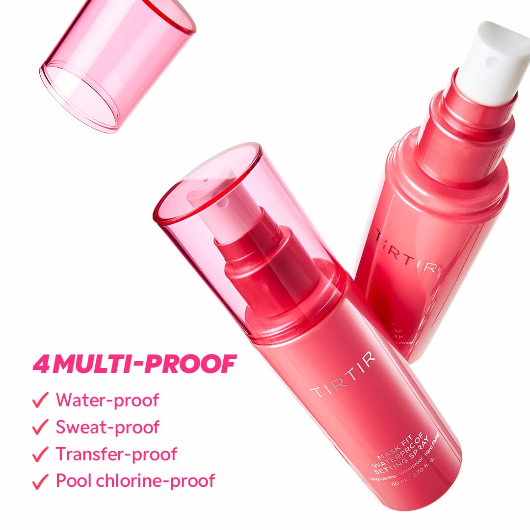 TIRTIR Mask Fit Waterproof Setting Spray 80ml | 24 - Hour Makeup Lock, Sweatproof & Mask - Proof Finish – Korean Setting Mist - T.E.R