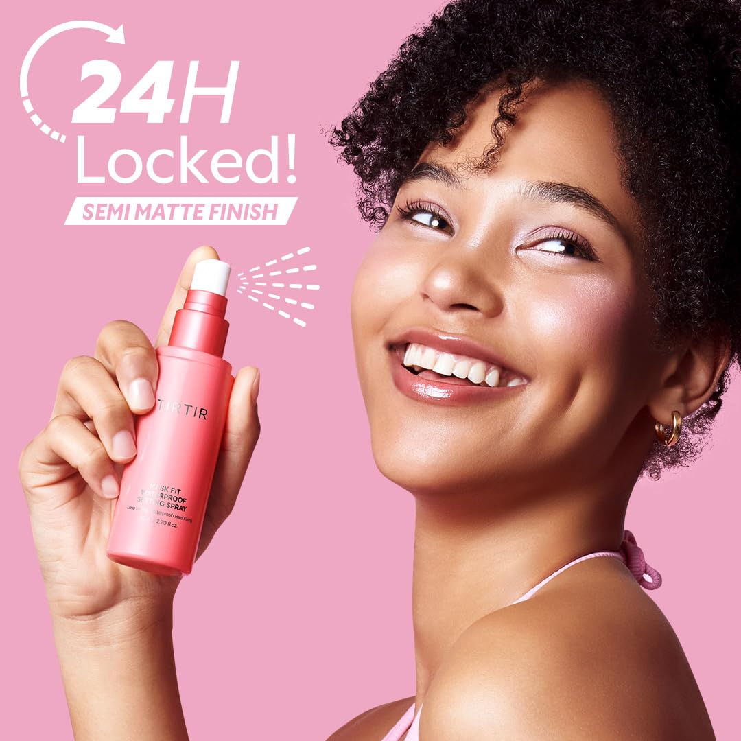 TIRTIR Mask Fit Waterproof Setting Spray 80ml | 24 - Hour Makeup Lock, Sweatproof & Mask - Proof Finish – Korean Setting Mist - T.E.R