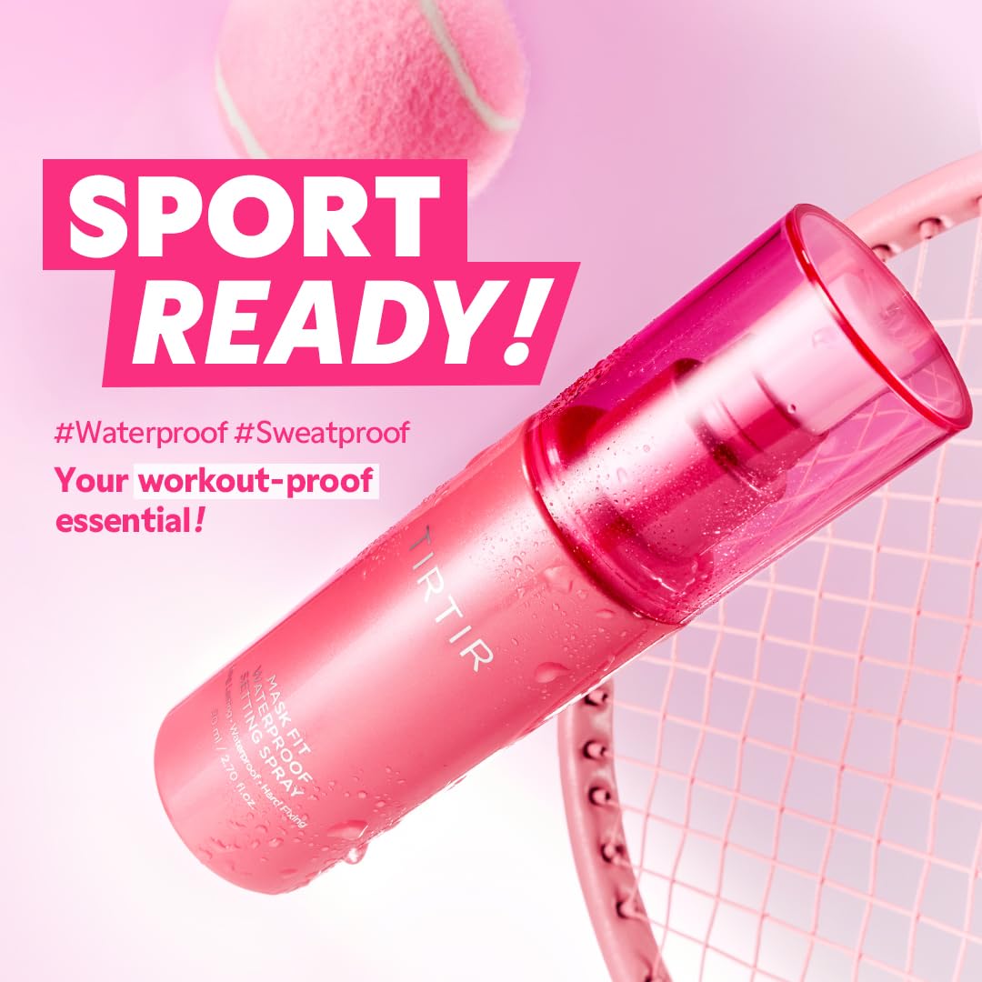 TIRTIR Mask Fit Waterproof Setting Spray 80ml | 24 - Hour Makeup Lock, Sweatproof & Mask - Proof Finish – Korean Setting Mist - T.E.R