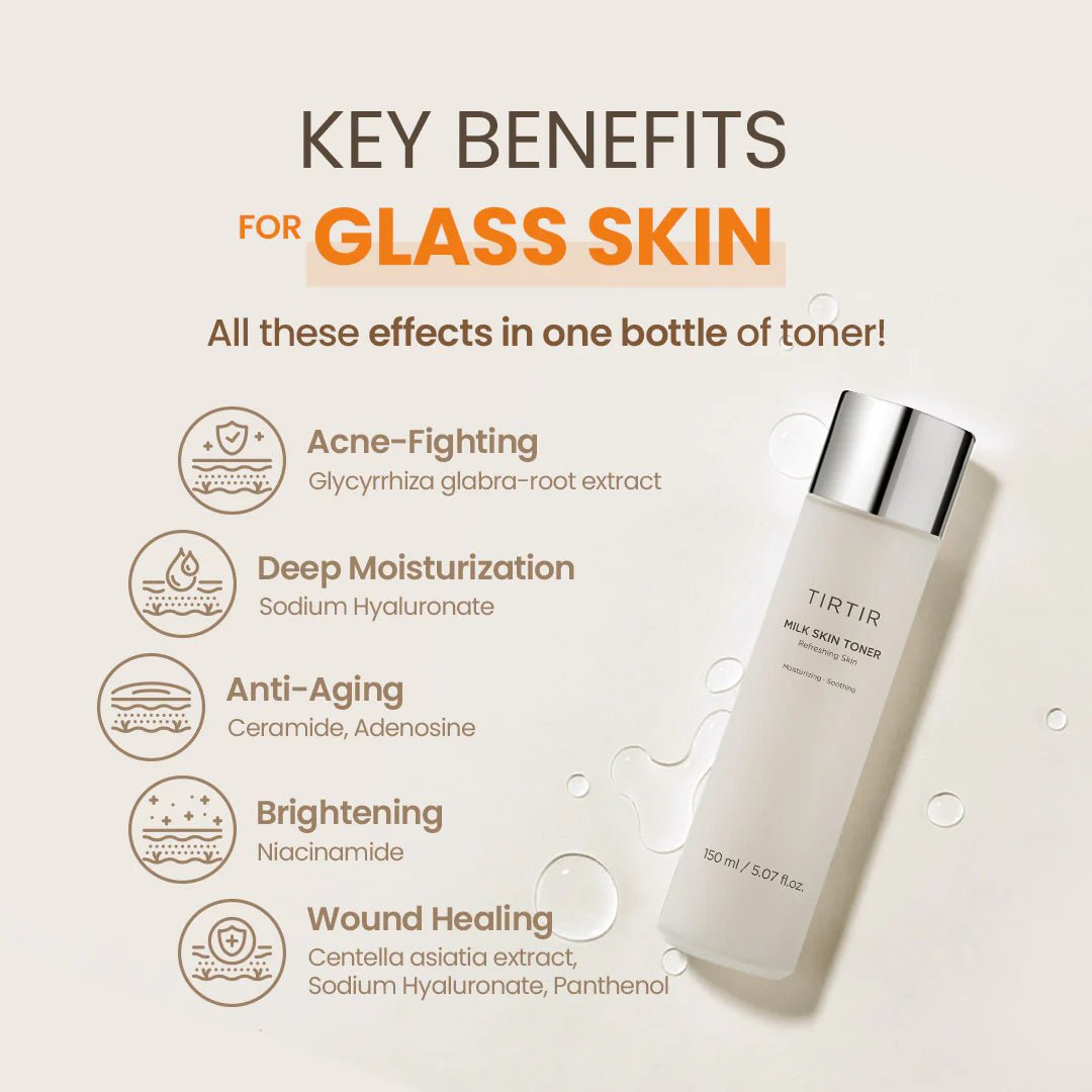 TIRTIR Milk Skin Toner | Hydrating & Brightening Milky Essence Toner for Radiant Glass Skin - T.E.R