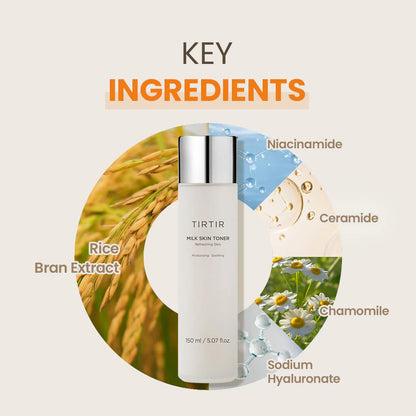 TIRTIR Milk Skin Toner | Hydrating & Brightening Milky Essence Toner for Radiant Glass Skin - T.E.R
