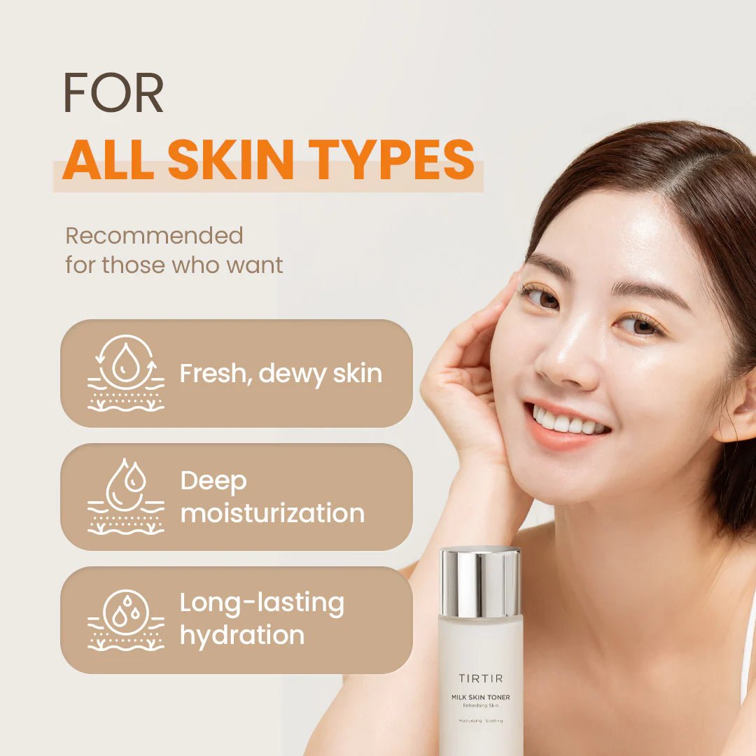 TIRTIR Milk Skin Toner | Hydrating & Brightening Milky Essence Toner for Radiant Glass Skin - T.E.R