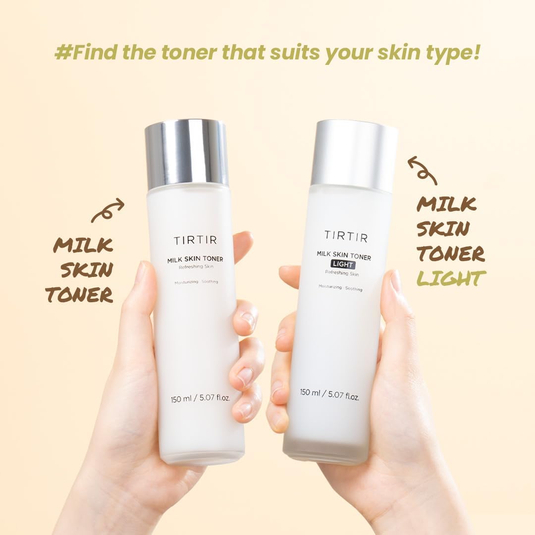 TIRTIR Milk Skin Toner Light 150 mL | Lightweight Hydrating Toner with 4% Niacinamide, Ceramide & Rice Extract for Glass‑Skin Glow - T.E.R
