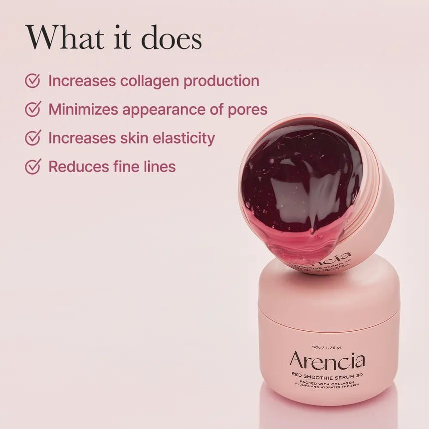 TITLE: Arencia Overnight Red Smoothie Face Mask Serum | 30% Red Collagen, Niacinamide & Peptide | Hydrating & Firming Sleeping Mask for Glowing Skin | 50g - T.E.R