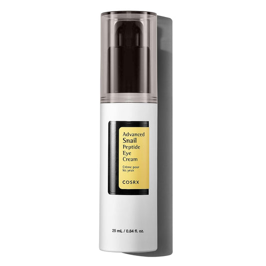 코스알엑스 어드밴스드 달팽이 펩타이드 아이 크림, 달팽이 뮤신 73.7% + 나이아신아미드 2%, 0.85 fl.oz / 25ml | 잔주름과 다크서클을 위한 브라이트닝 나이트 크림, 한국 스킨케어, 동물실험을 하지 않음