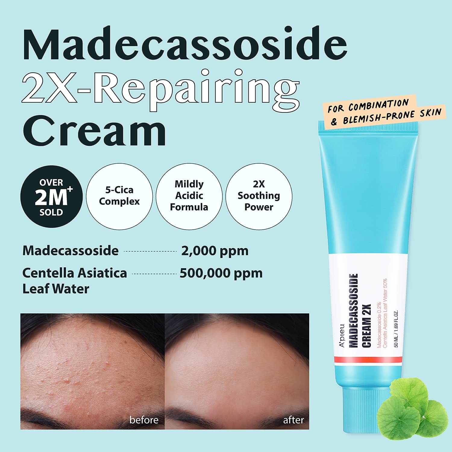 A'PIEU Madecassoside Cream 2X | Soothing Hydration for Sensitive Skin - T.E.R