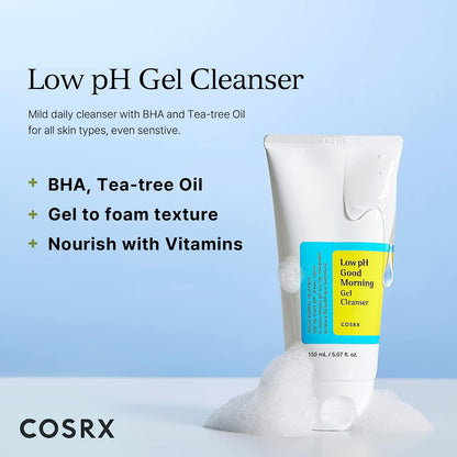 COSRX Low pH Good Morning Gel Cleanser | Gentle, Hydrating Daily Cleanser for Fresh, Smooth Skin - T.E.R