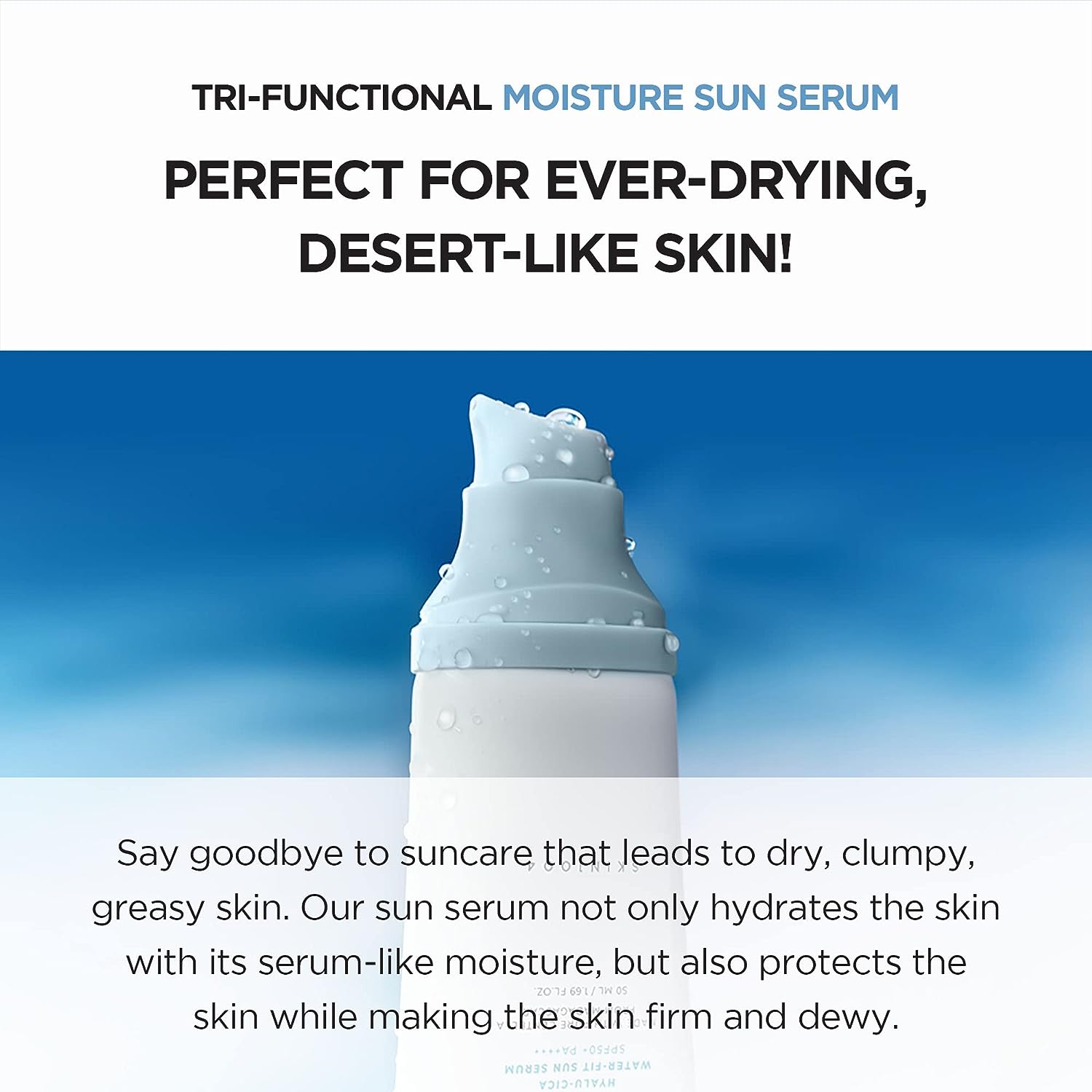 SKIN1004 Hyalu - CICA Water - fit Sun Serum (Sun Serum, 1 Pack) - T.E.R